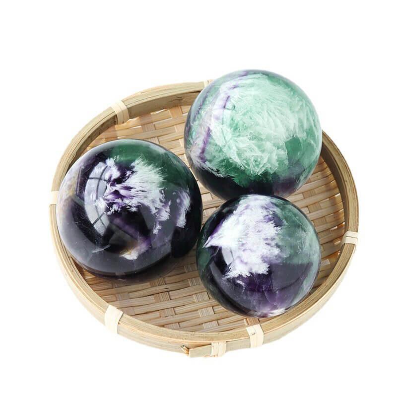 feather fluorite sphere