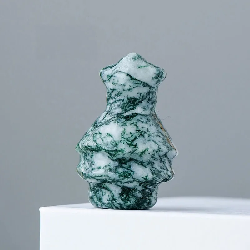 Natural Mini Crystal Christmas Tree Carving - Imagen 12