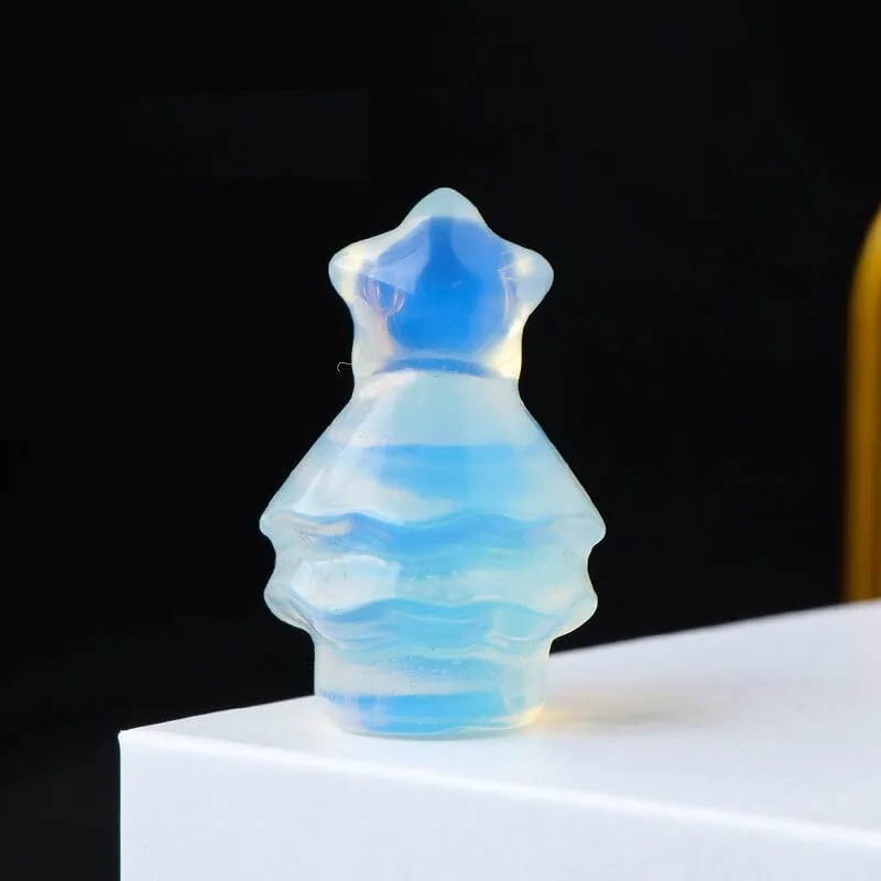 Natural Mini Crystal Christmas Tree Carving - Imagen 6