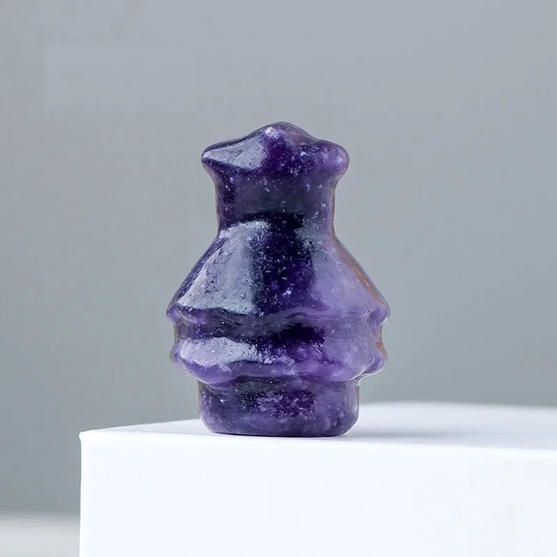 Natural Mini Crystal Christmas Tree Carving - Imagen 8