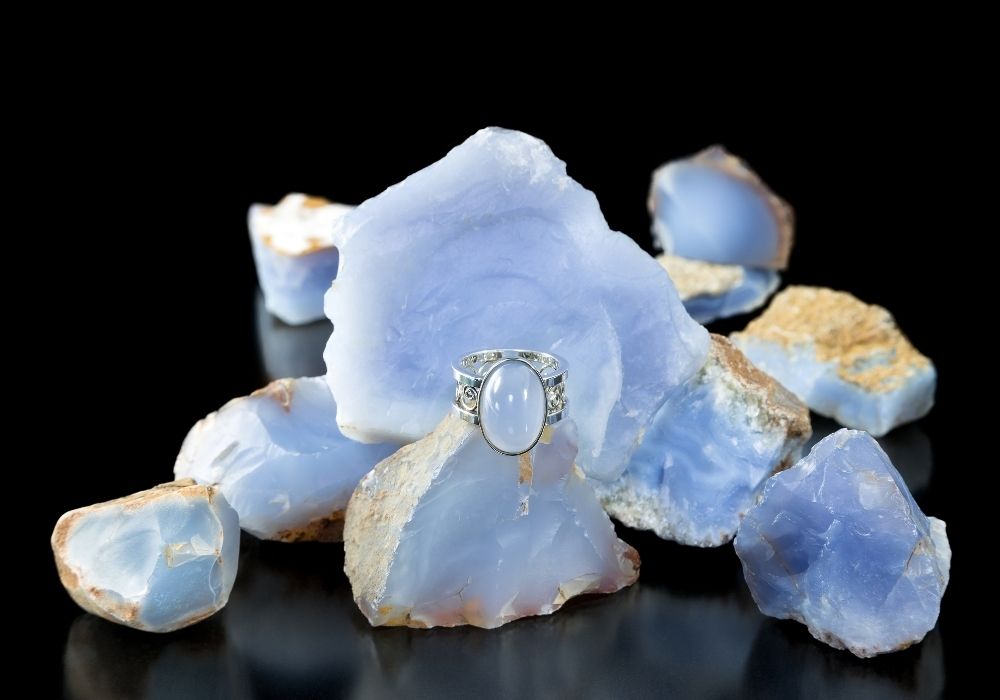 blue lace agate crystals and stones