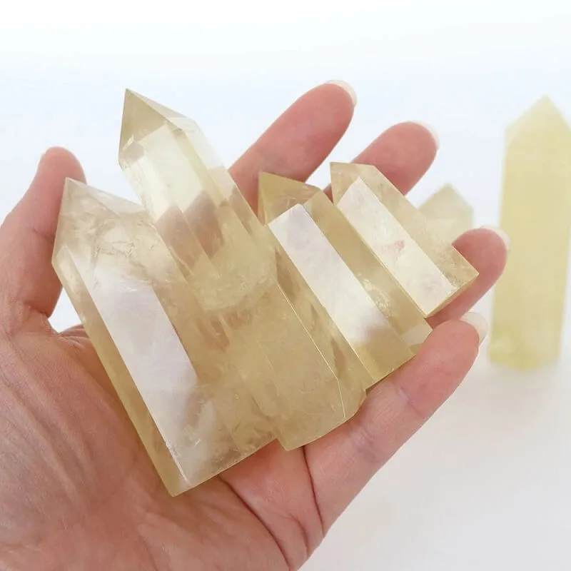 Citrine Crystal Tower Point Healing Yellow Quartz Wand