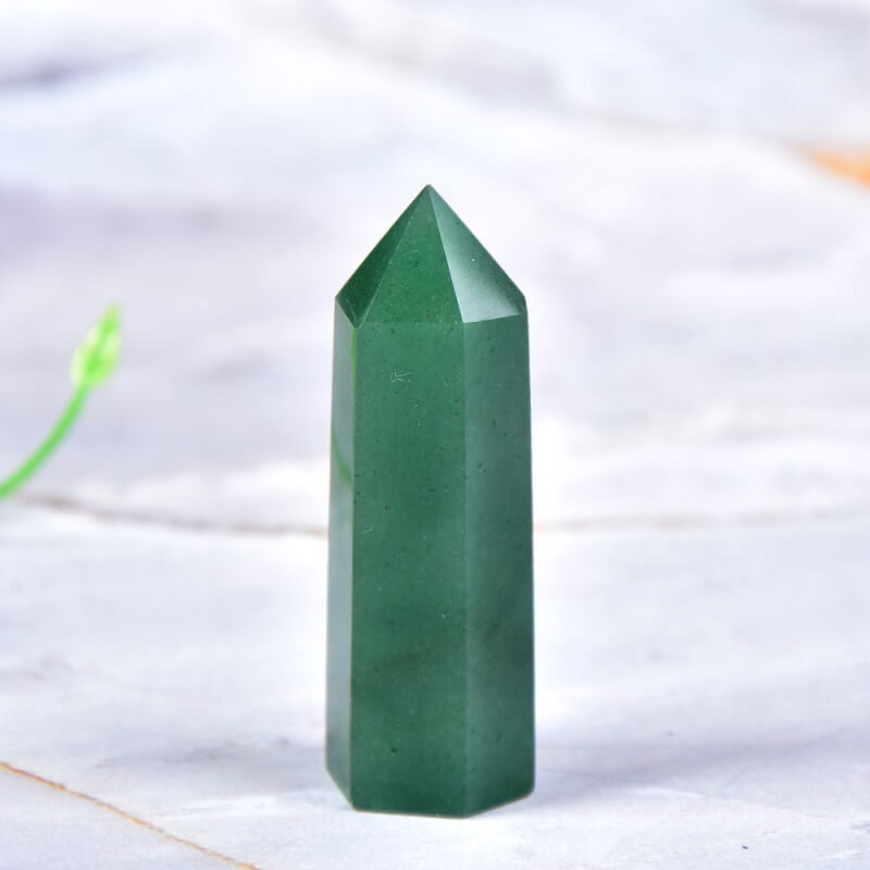 Green Aventurine Tower Quartz Point Stone 4