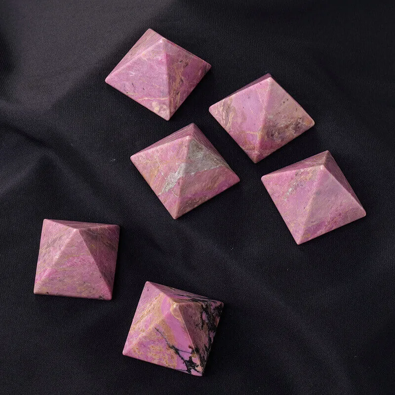 Alternative view of Rose Rhodonite Pyramid Stone