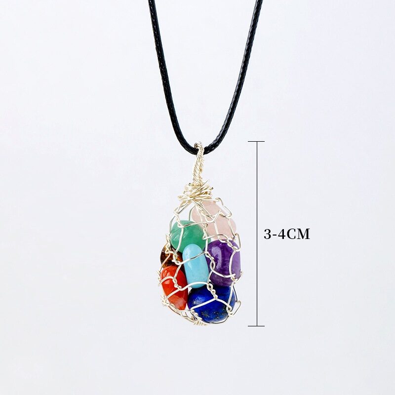 Coloured Crystal Tumbled Stones Necklace