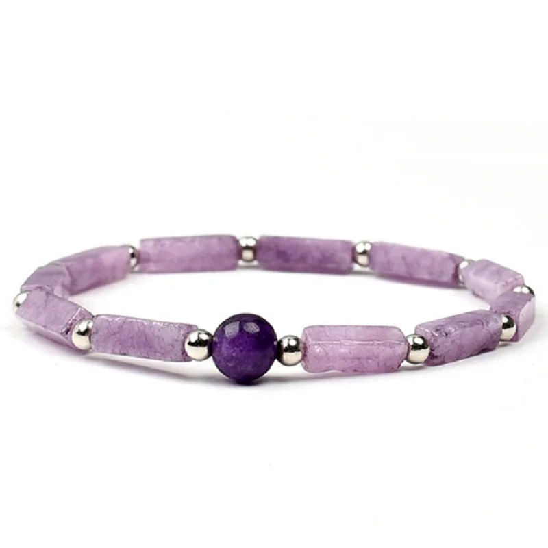 Alternativ vy av Amethyst Square Beads Bracelet Energy Bracelet