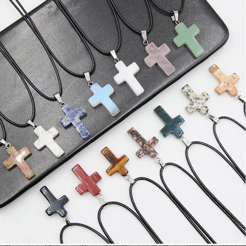 Alternative Ansicht von Cross Crystal Stones Necklace Pendant Bulk (With Rope)