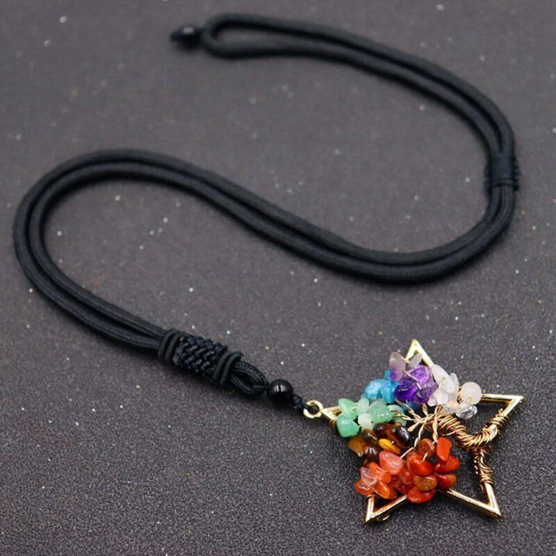 Tree of Life Necklace Wholesale Chakra Crushed Stone 3