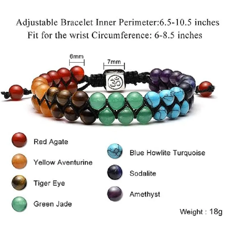 Colorful Stone Woven Double Bracelet Wholesale - Bild 4