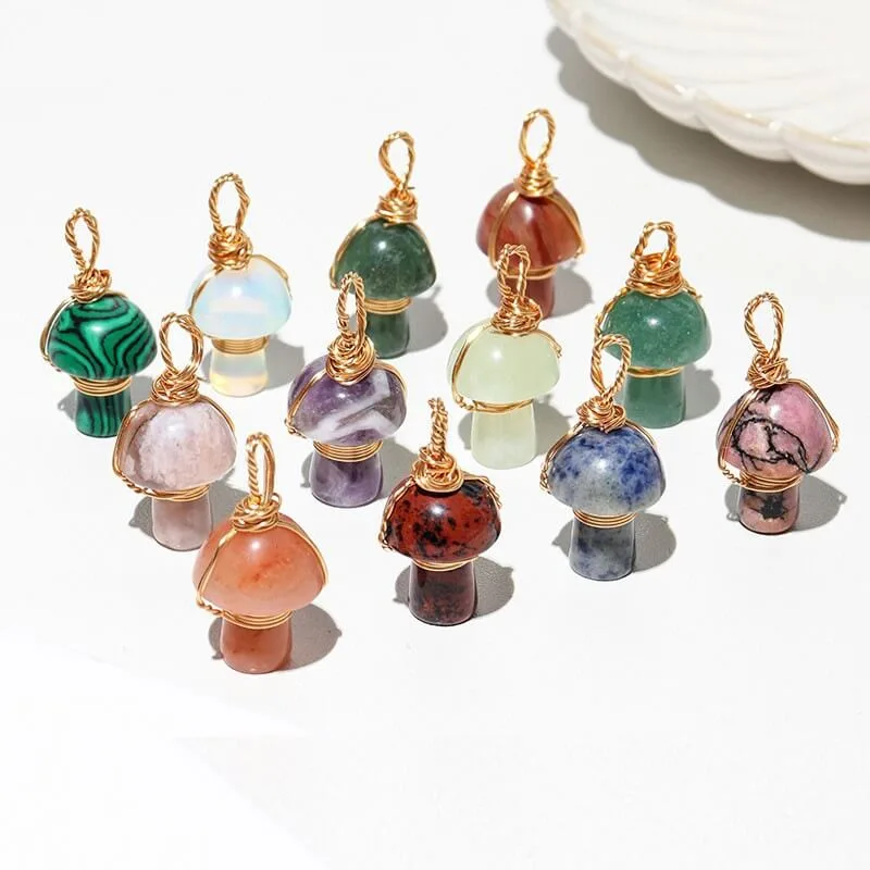 Mini Mushroom Necklace Wholesale Crystal