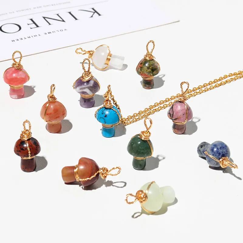 Vue alternative de Mini Mushroom Necklace Wholesale Crystal