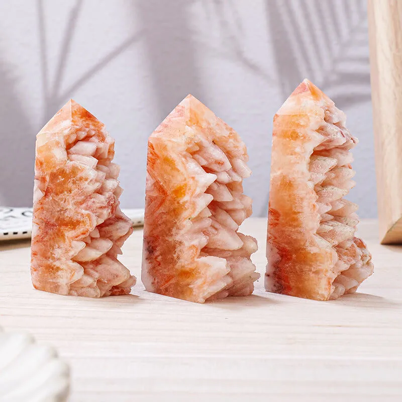 Wholesale Orange Calcite Tower Teeth