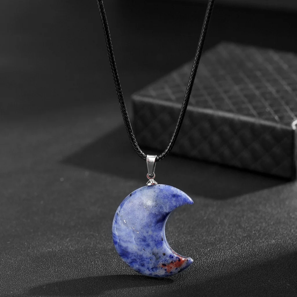 Simple Moon Crystal Necklace Pendant 2