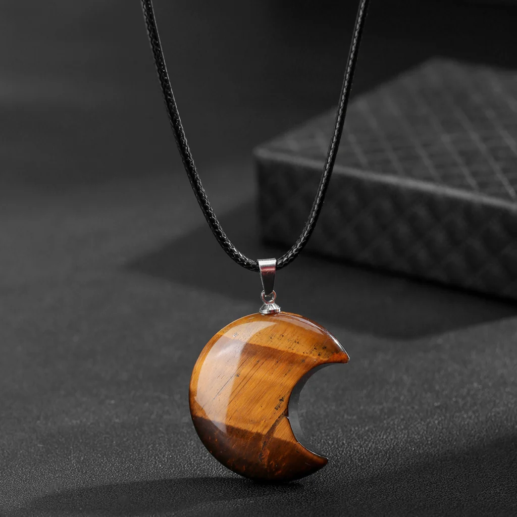 Simple Moon Crystal Necklace Pendant 6