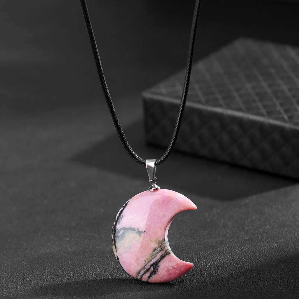 Simple Moon Crystal Necklace Pendant 8