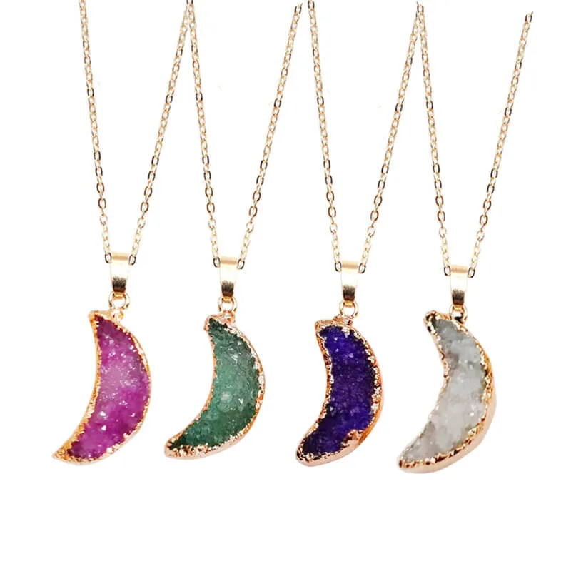 Sparkle Moon Crystal Necklace Pendant