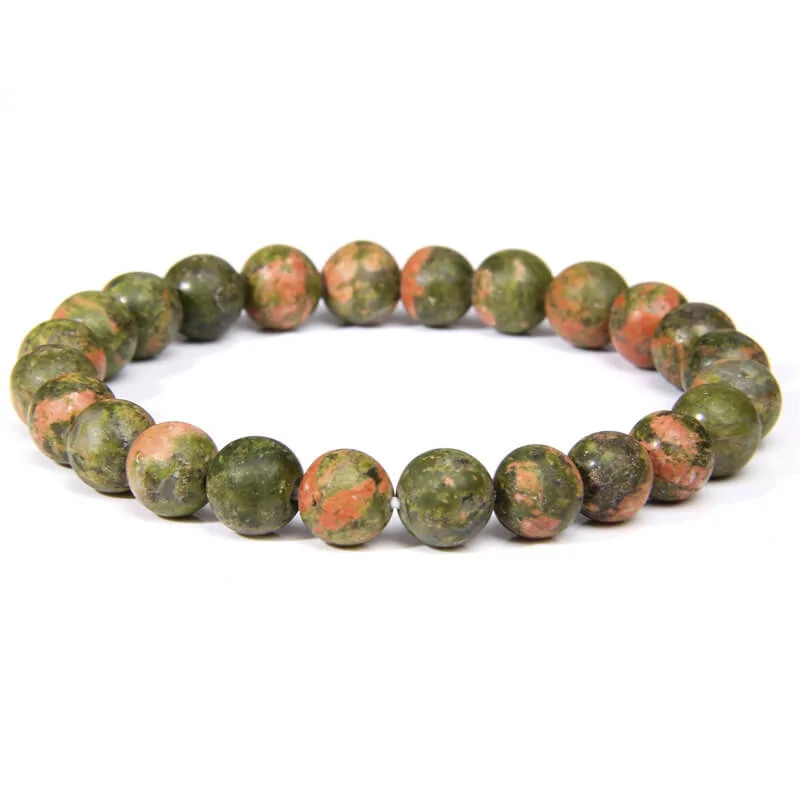 8mm Unakite Bead Bracelet Wholesale
