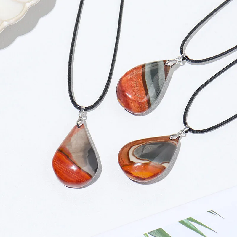 Water Drop Ocean Agate Pendant Necklace Wholesale