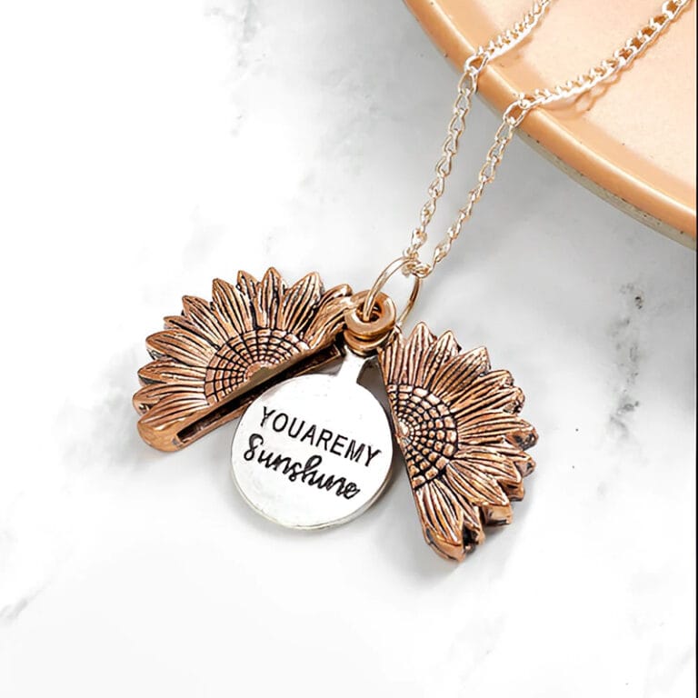 Custom You are My Sunshine Medium Necklace SOLID main image 1