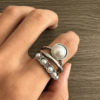 Adjustable Boho style Faux Pearl Ring 1