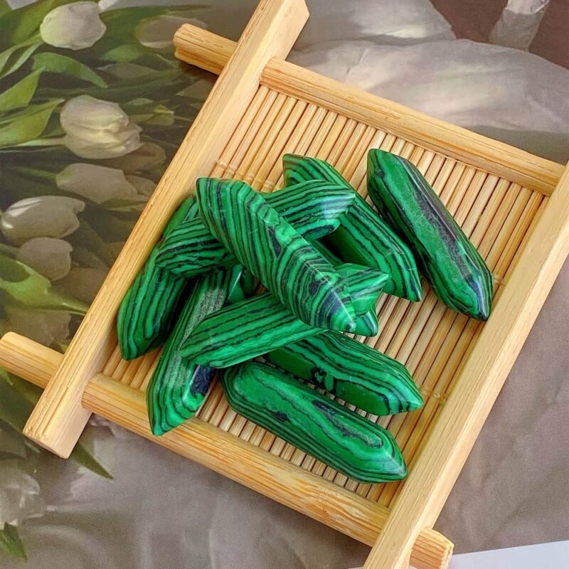 Green Malachite Gemstone Point Wholesale 1