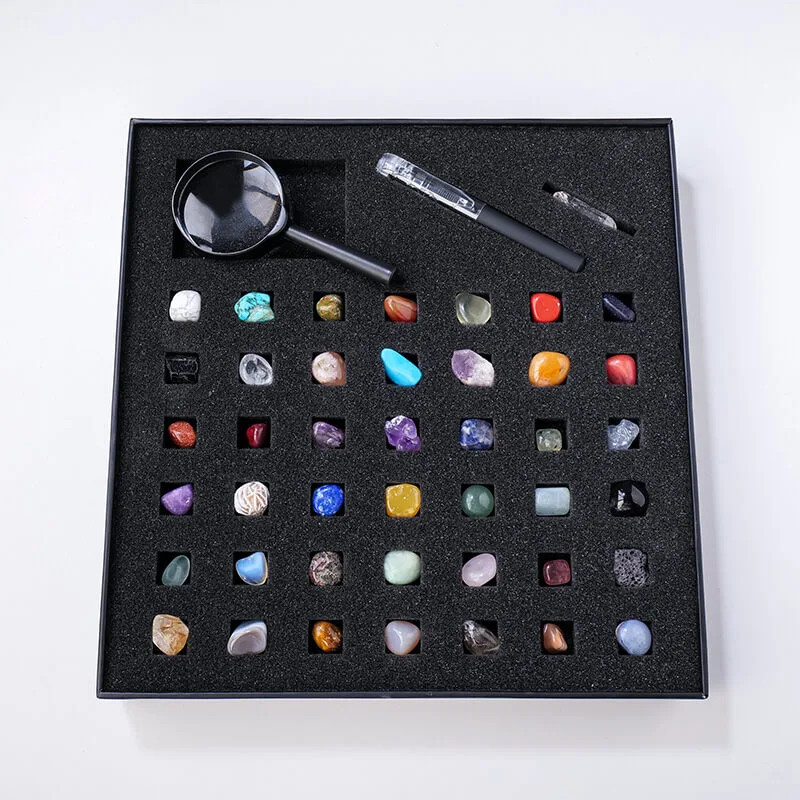 43 Pieces Rock and Mineral Collection Gemstones Crystals Kit