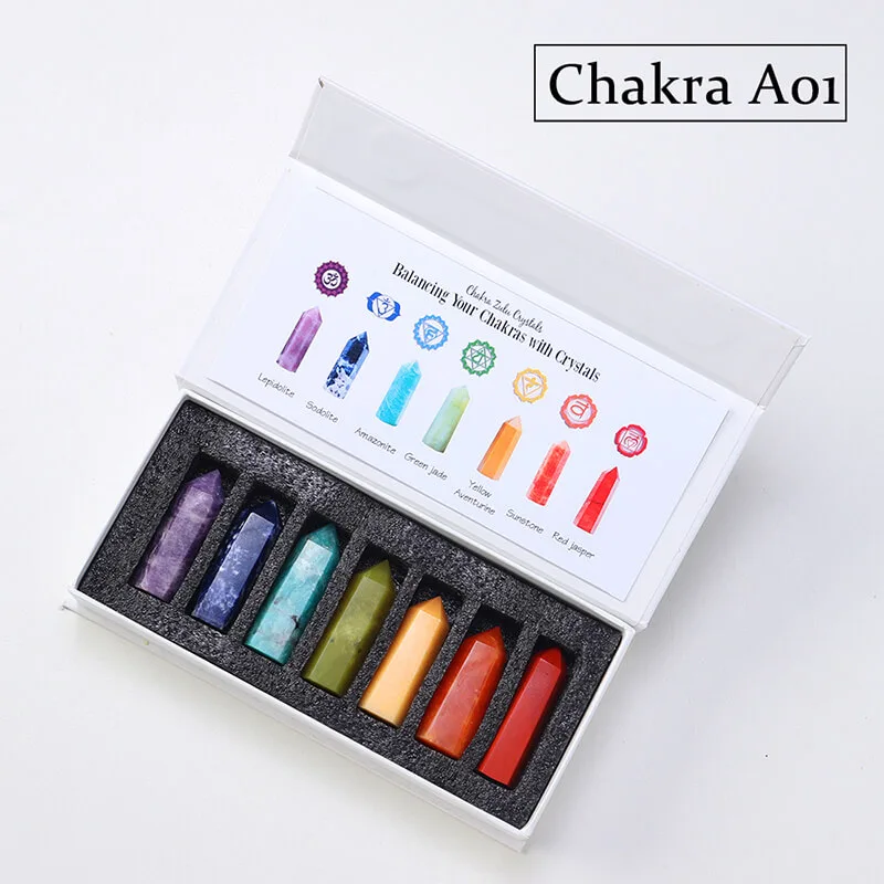 Cleanse&co. クリスタルタワー 7pcs Healing Crystal Box Tower Set Wholesale - Nacrystal.com