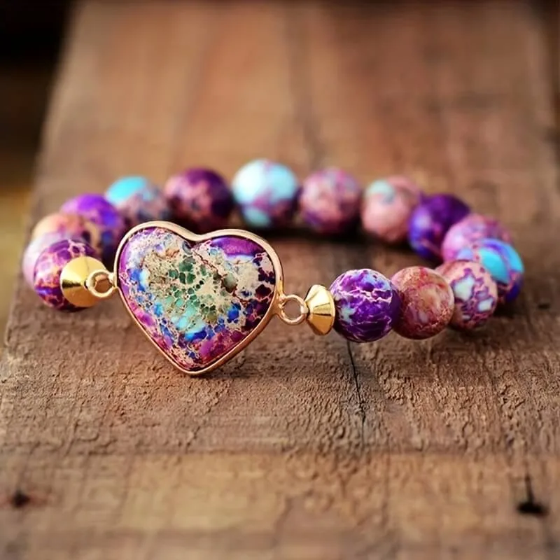 Purple Stone Healing Crystal LOVE Wrap Braceletの別ビュー
