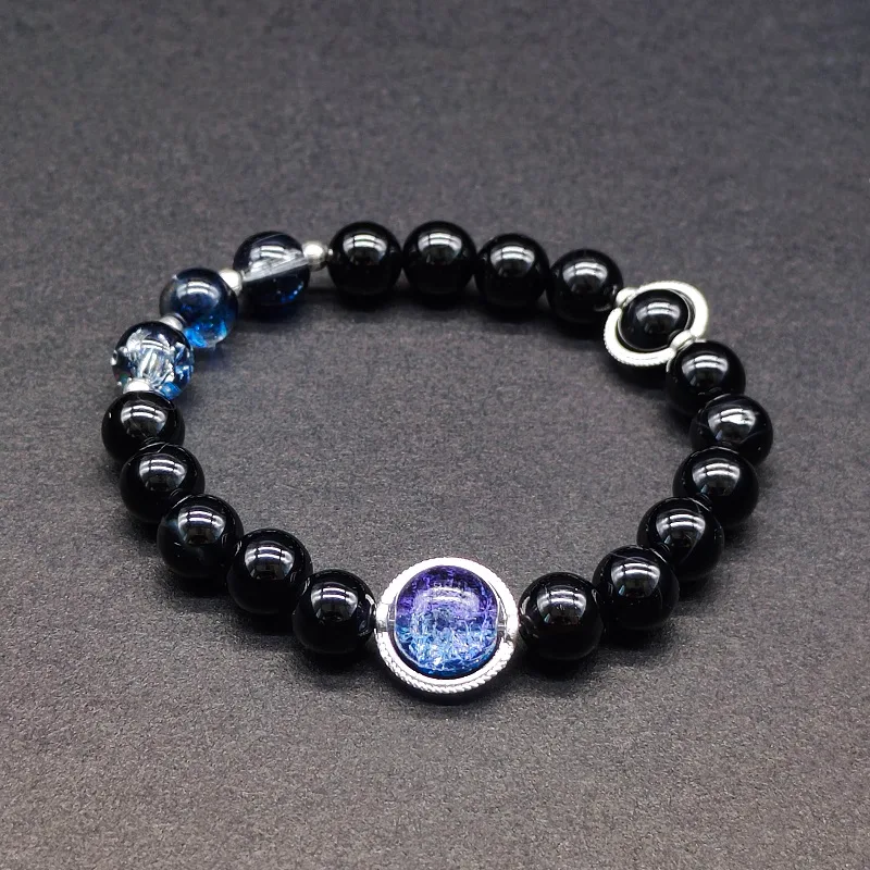 Handmade Bracelets Beaded Black Obsidian Jewelry