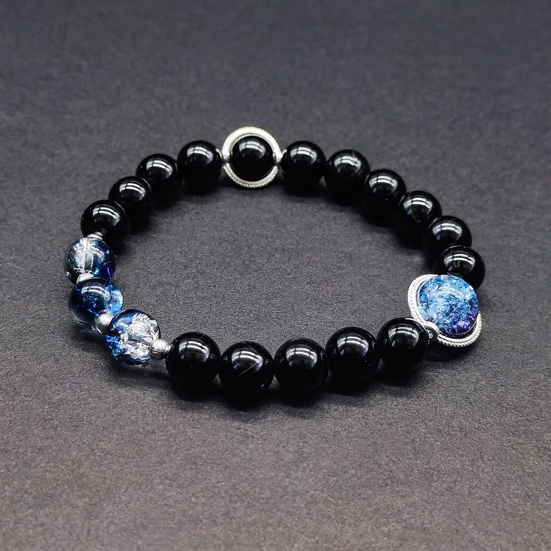 Handmade Bracelets Beaded Black Obsidian Jewelryの別ビュー