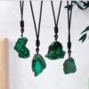 Malachite Rough Stone Pendant Necklace Bulk 1