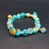 Blue Ice Crackle Floral Butterfly Bead Bracelet 10