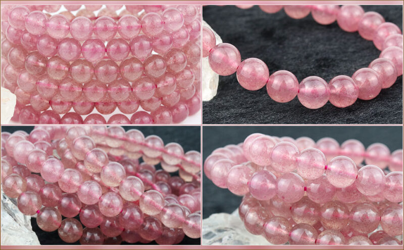 Pink Healing Energy Strawberry Quartz Bracelets Wholesale 3