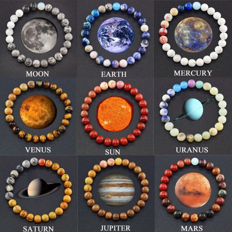 Planets Bead Bracelet Solar System Natural Crystal Stone 5