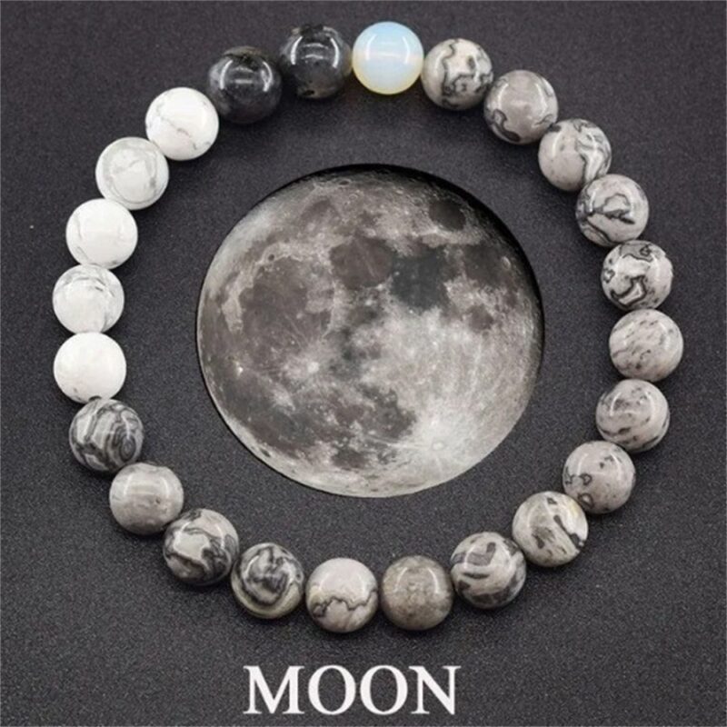 Planets Bead Bracelet Solar System Natural Crystal Stone 8