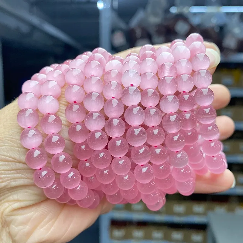 Vue alternative de White Blue Tiger Eye Bracelets Round Bead Bracelet Bulk