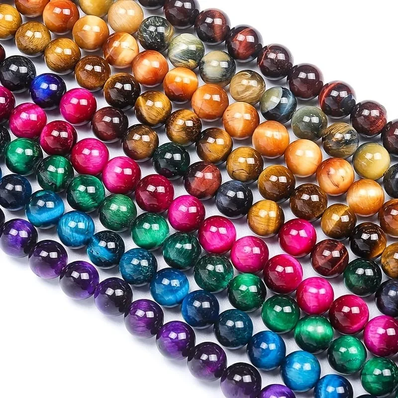 45Pcs Premuim Tiger Eyes 8mm Gemstone Beads Wholesale