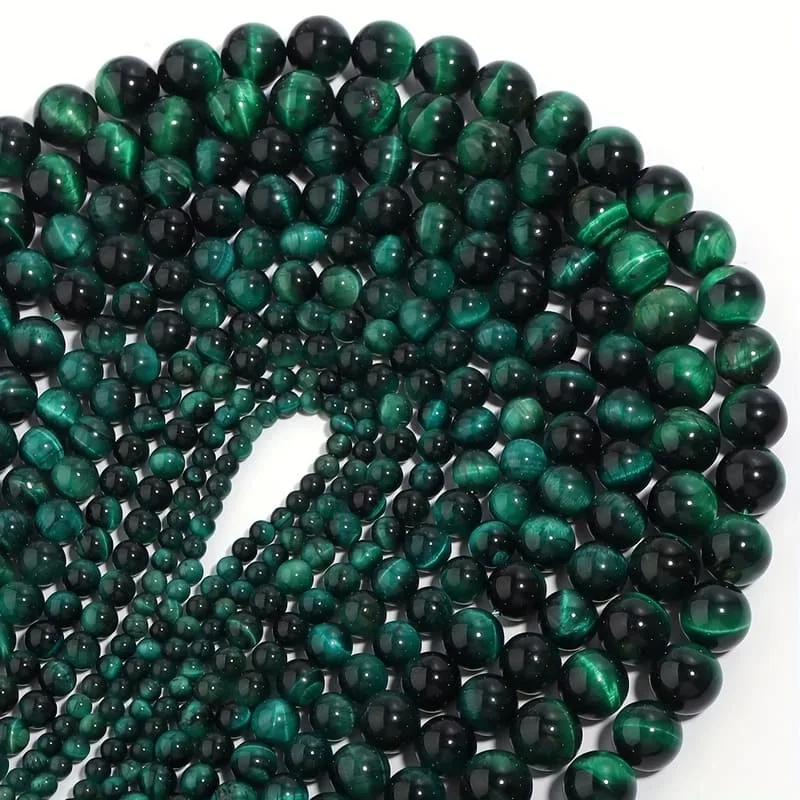 Vue alternative de 5A Green Tiger Eye Beads Bulk Natural Stone for Jewelry Making 
