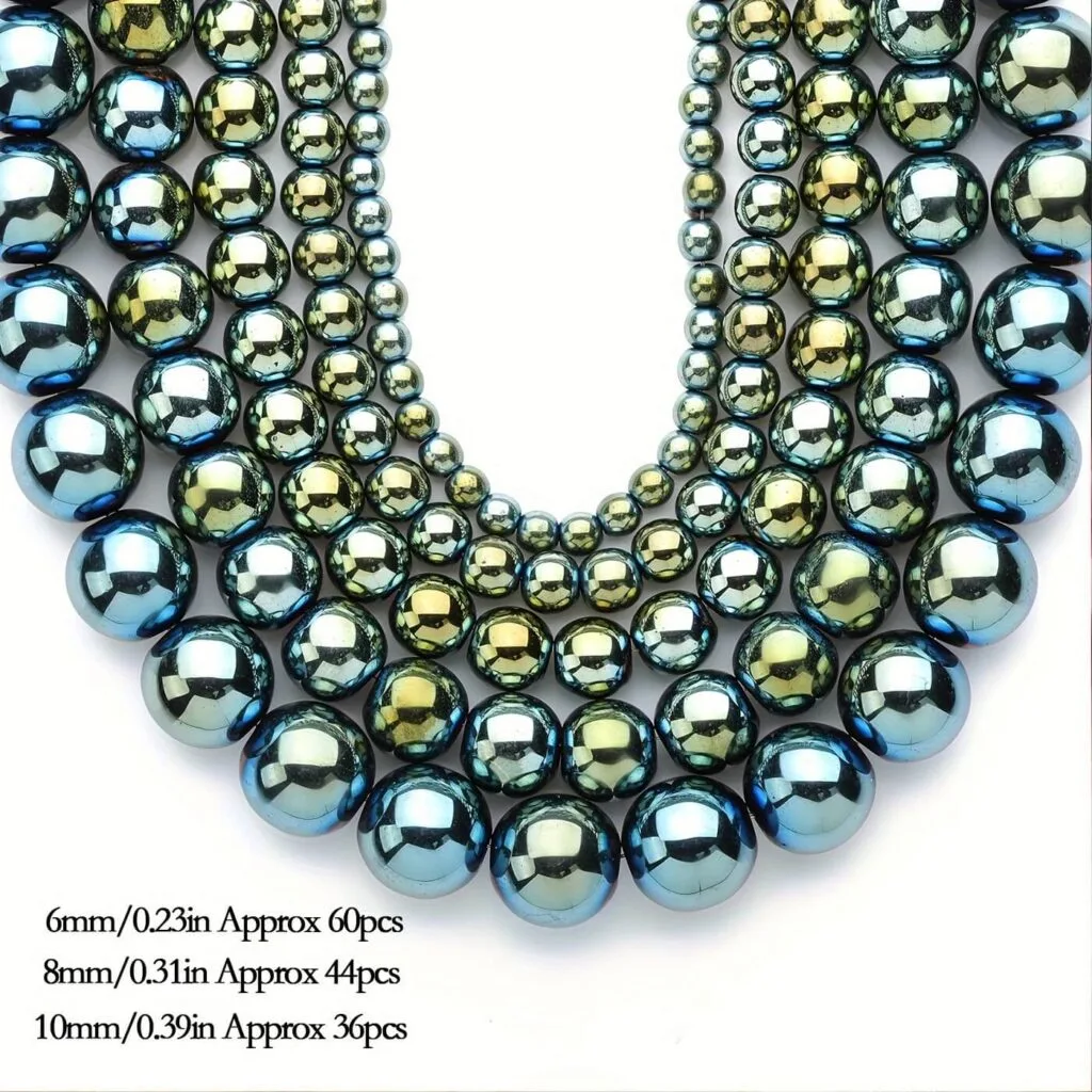 Vue alternative de Natural Blue Hematite Round 8mm Gemstone Beads Wholesale