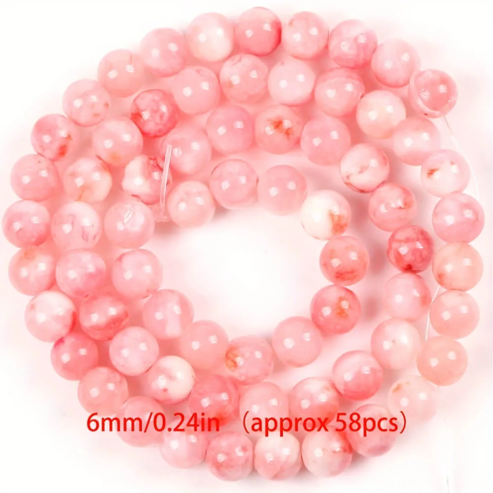 Vue alternative de Round Shaped Pink Persian Jade Beads and Stones Wholesale Strands Healing Crystals