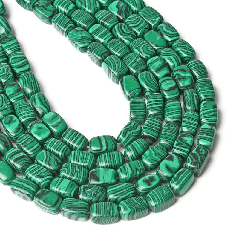 Vue alternative de Cube Green Malachite Beads Wholesale for Jewelry DIY Loose Beads