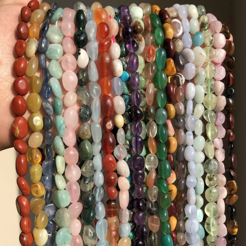 8-10mm Irregular Natural Stone Beads Bulk Collection