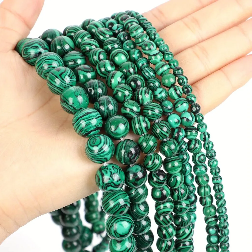 Vue alternative de Precious Malachite green Wholesale Stone Beads Wholesale Ornament for Handmade Gemstone