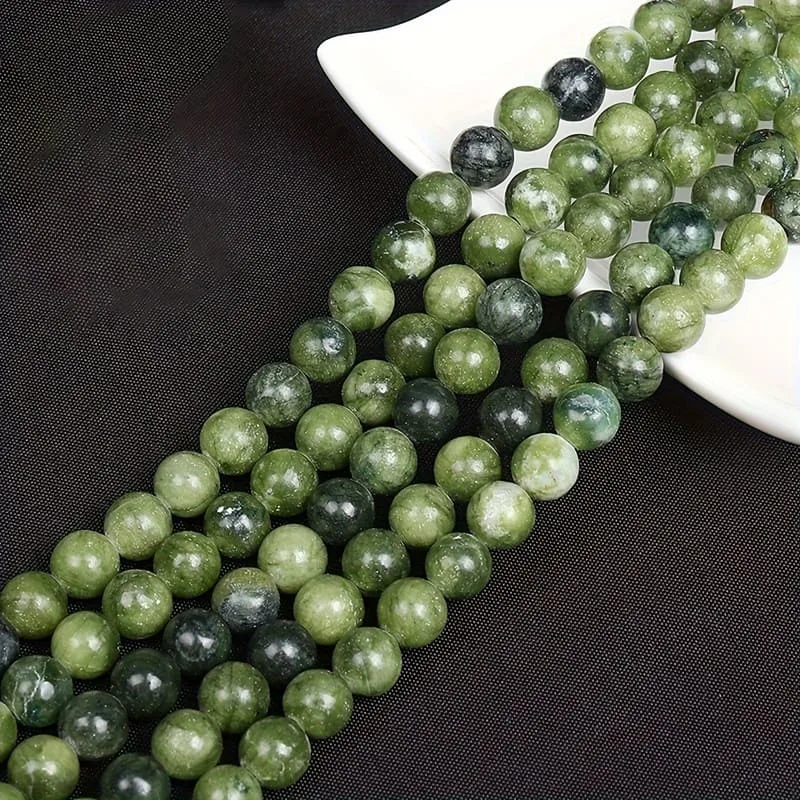 Vue alternative de Natural Green Jade Beads Bulk Loose Beads Gemstone Jewelry DIY