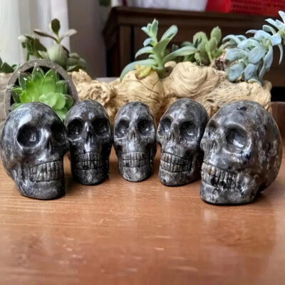 Natural Handcrafted Yooperlite Skull Flame Stone 4