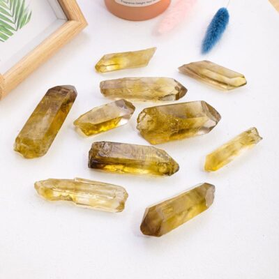 Natural Raw Citrine Wand Bulk Double Ended 1