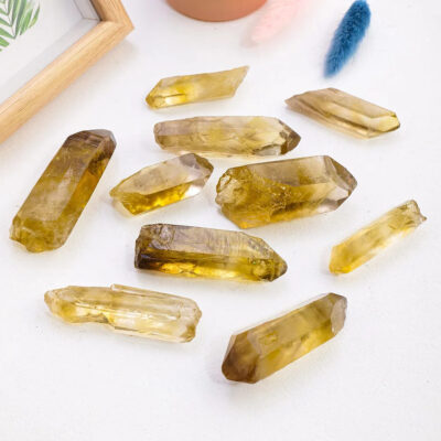 Natural Raw Citrine Wand Bulk Double Ended 3