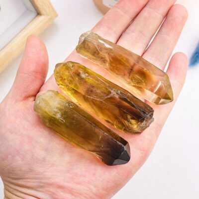 Natural Raw Citrine Wand Bulk Double Ended 5