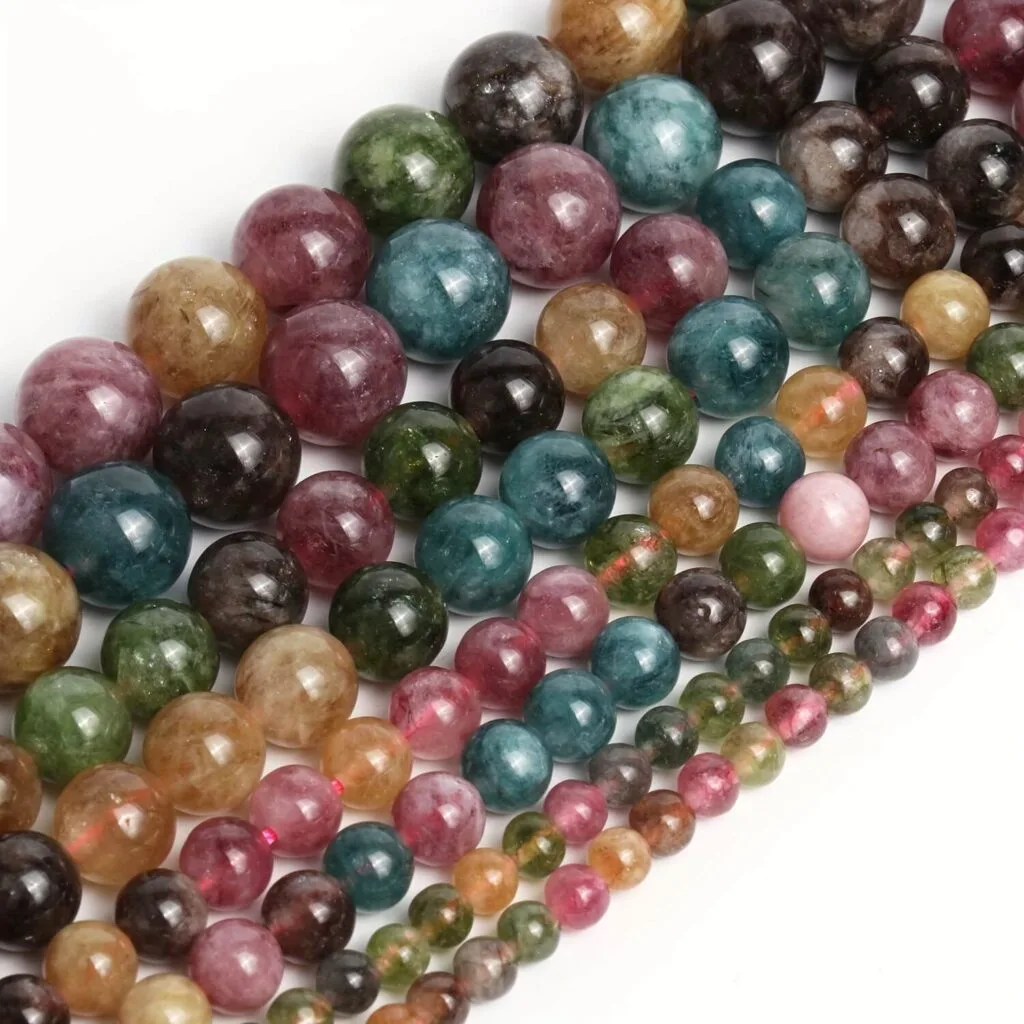 Vue alternative de Colorful Tourmaline Beads Wholesale Crystal Beads with Magical Healing Power