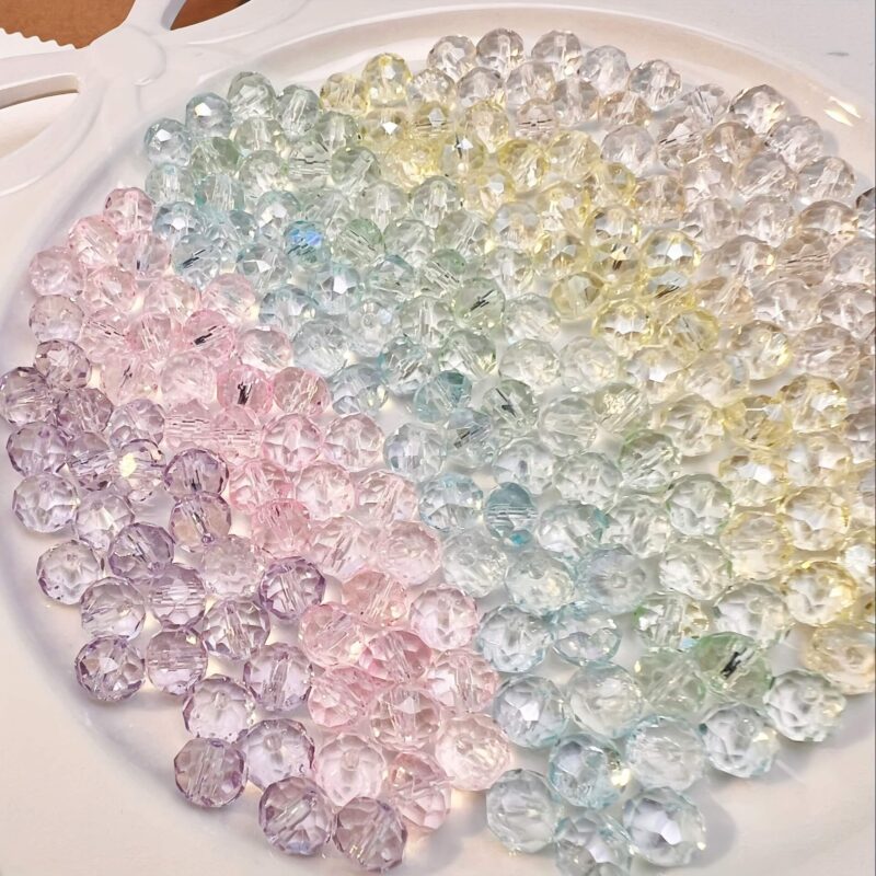 180pcs 8mm Quadrilateral Sparkling Crystal Glass Beads Wholesale Flat Loose Bead 2